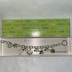 SIMPLY CHARMING Luck Of The Irish St Patrick’s Silver Tone Charm Bracelet NWT 2